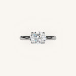 Load image into Gallery viewer, The Solienne – Cathedral Solitaire Hidden Halo Engagement Ring (E-W)
