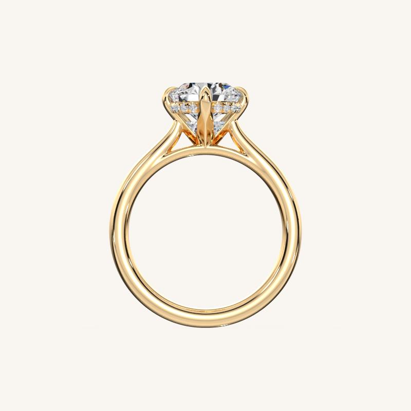 The Solienne – Cathedral Solitaire Hidden Halo Engagement Ring (E-W)
