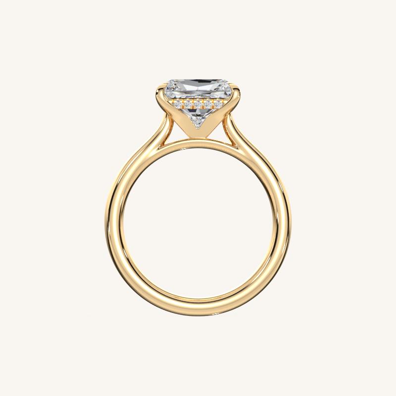 The Solienne – Cathedral Solitaire Hidden Halo Engagement Ring (E-W)