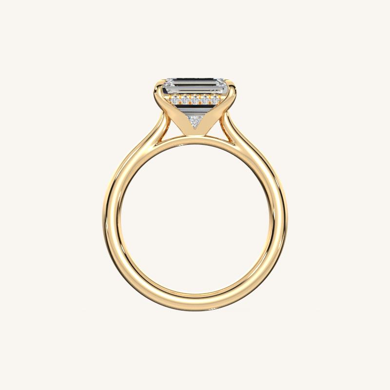 The Solienne – Cathedral Solitaire Hidden Halo Engagement Ring (E-W)