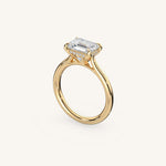 Load image into Gallery viewer, The Solienne – Cathedral Solitaire Hidden Halo Engagement Ring (E-W)

