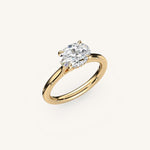Load image into Gallery viewer, The Solienne – Cathedral Solitaire Hidden Halo Engagement Ring (E-W)
