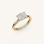 Load image into Gallery viewer, The Solienne – Cathedral Solitaire Hidden Halo Engagement Ring (E-W)
