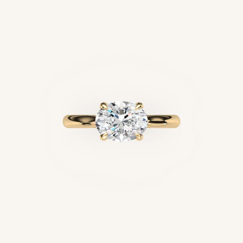 The Solienne – Cathedral Solitaire Hidden Halo Engagement Ring (E-W)