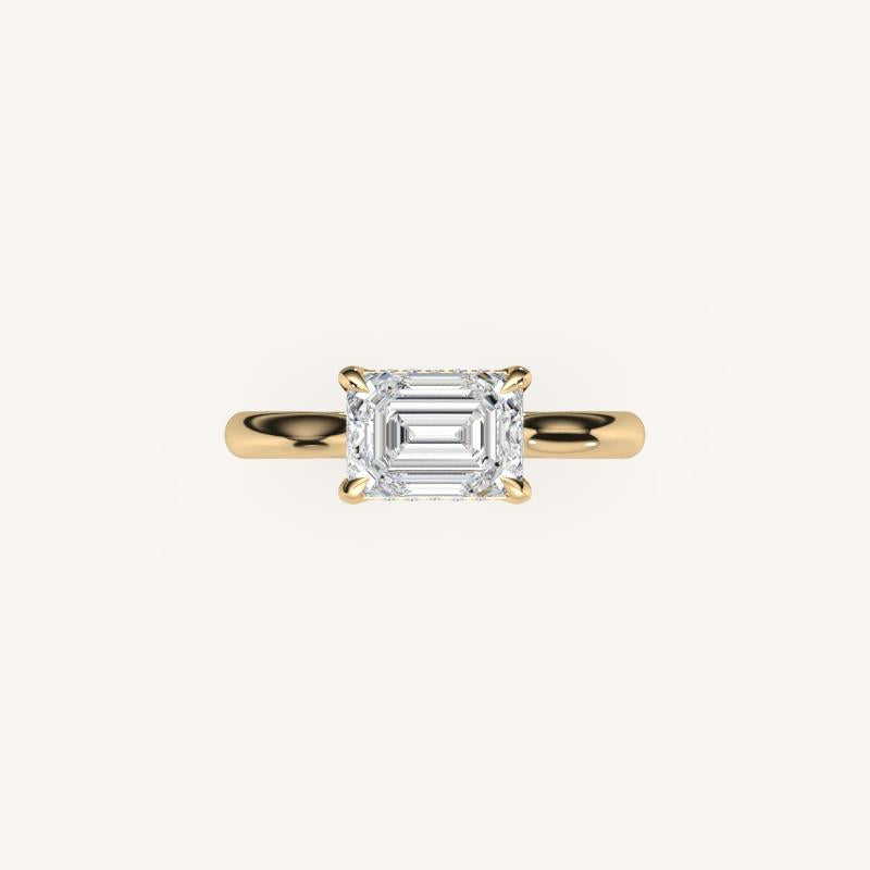 The Solienne – Cathedral Solitaire Hidden Halo Engagement Ring (E-W)