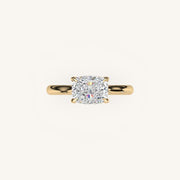 The Solienne – Cathedral Solitaire Hidden Halo Engagement Ring (E-W)