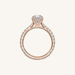 Load image into Gallery viewer, The Solienne – Cathedral Solitaire Hidden Halo Engagement Ring
