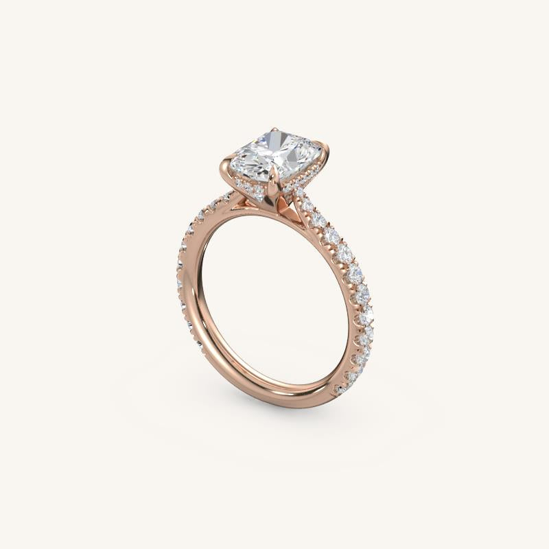 The Solienne – Cathedral Solitaire Hidden Halo Engagement Ring