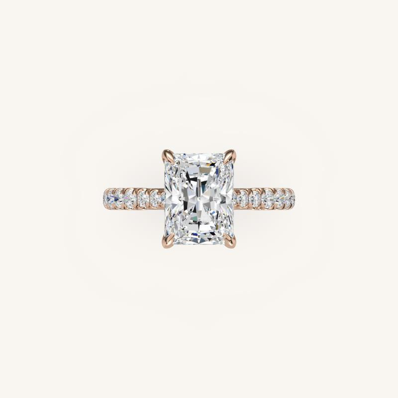 The Solienne – Cathedral Solitaire Hidden Halo Engagement Ring