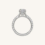 Load image into Gallery viewer, The Solienne – Cathedral Solitaire Hidden Halo Engagement Ring
