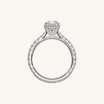 Load image into Gallery viewer, The Solienne – Cathedral Solitaire Hidden Halo Engagement Ring
