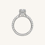 Load image into Gallery viewer, The Solienne – Cathedral Solitaire Hidden Halo Engagement Ring
