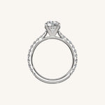 Load image into Gallery viewer, The Solienne – Cathedral Solitaire Hidden Halo Engagement Ring
