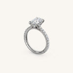Load image into Gallery viewer, The Solienne – Cathedral Solitaire Hidden Halo Engagement Ring
