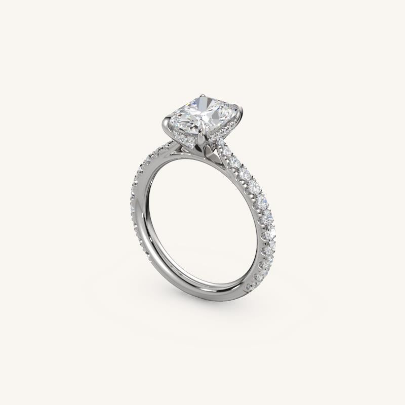 The Solienne – Cathedral Solitaire Hidden Halo Engagement Ring