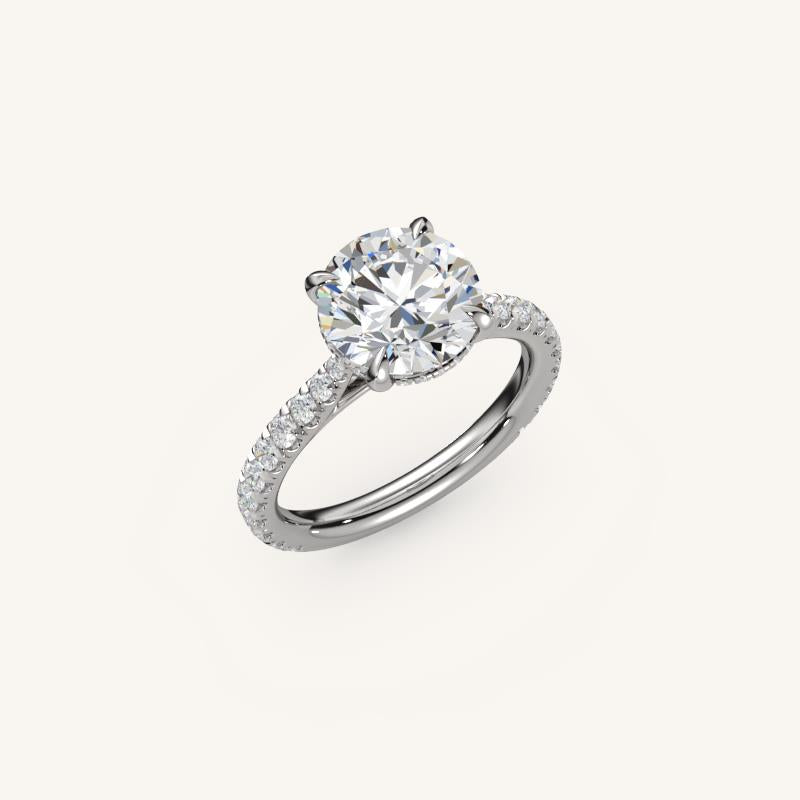 The Solienne – Cathedral Solitaire Hidden Halo Engagement Ring