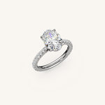 Load image into Gallery viewer, The Solienne – Cathedral Solitaire Hidden Halo Engagement Ring
