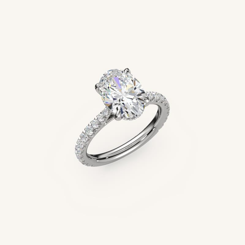 The Solienne – Cathedral Solitaire Hidden Halo Engagement Ring
