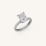 Load image into Gallery viewer, The Solienne – Cathedral Solitaire Hidden Halo Engagement Ring
