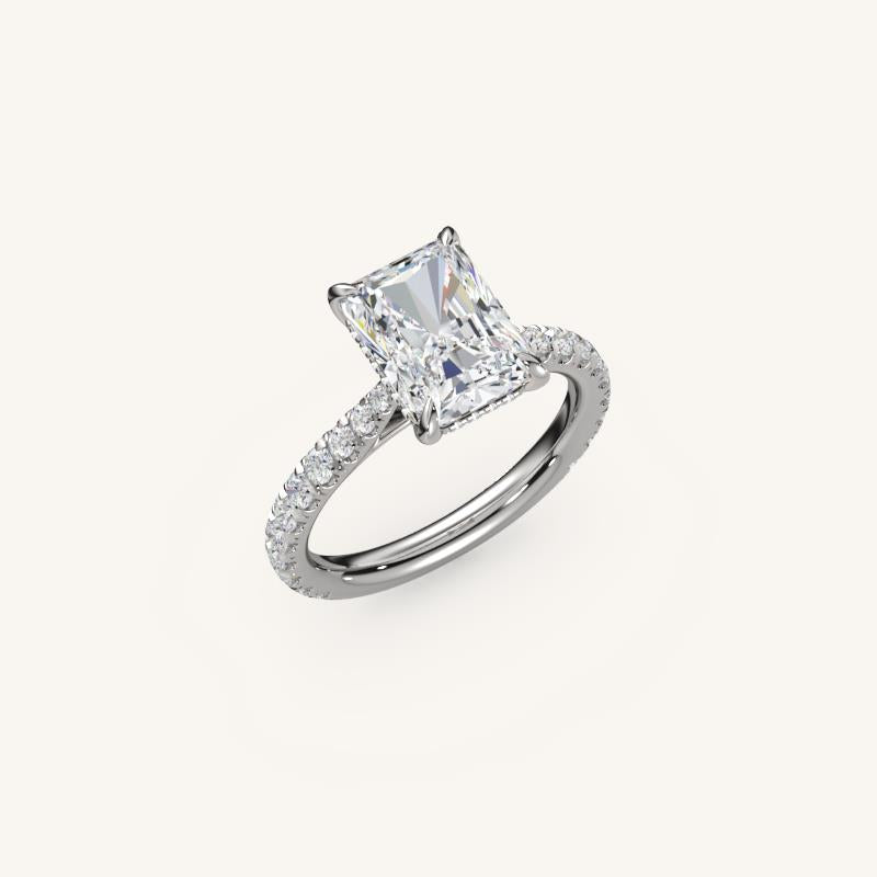 The Solienne – Cathedral Solitaire Hidden Halo Engagement Ring