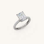 Load image into Gallery viewer, The Solienne – Cathedral Solitaire Hidden Halo Engagement Ring
