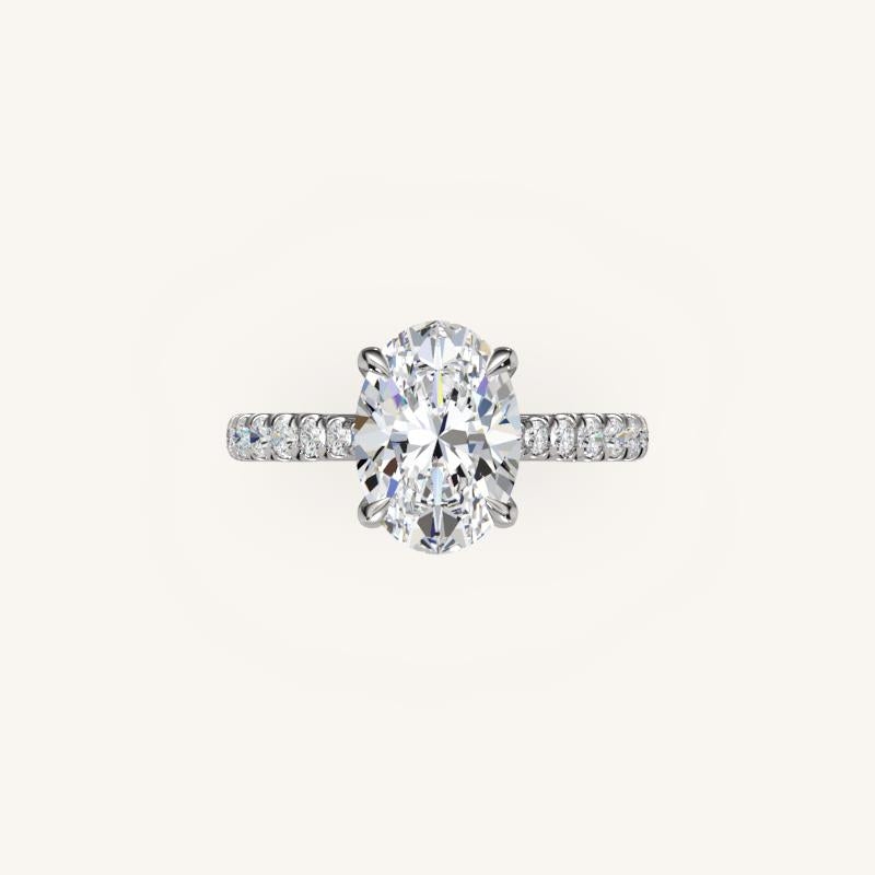 The Solienne – Cathedral Solitaire Hidden Halo Engagement Ring