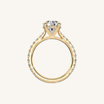 Load image into Gallery viewer, The Solienne – Cathedral Solitaire Hidden Halo Engagement Ring
