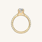 Load image into Gallery viewer, The Solienne – Cathedral Solitaire Hidden Halo Engagement Ring

