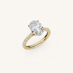Load image into Gallery viewer, The Solienne – Cathedral Solitaire Hidden Halo Engagement Ring
