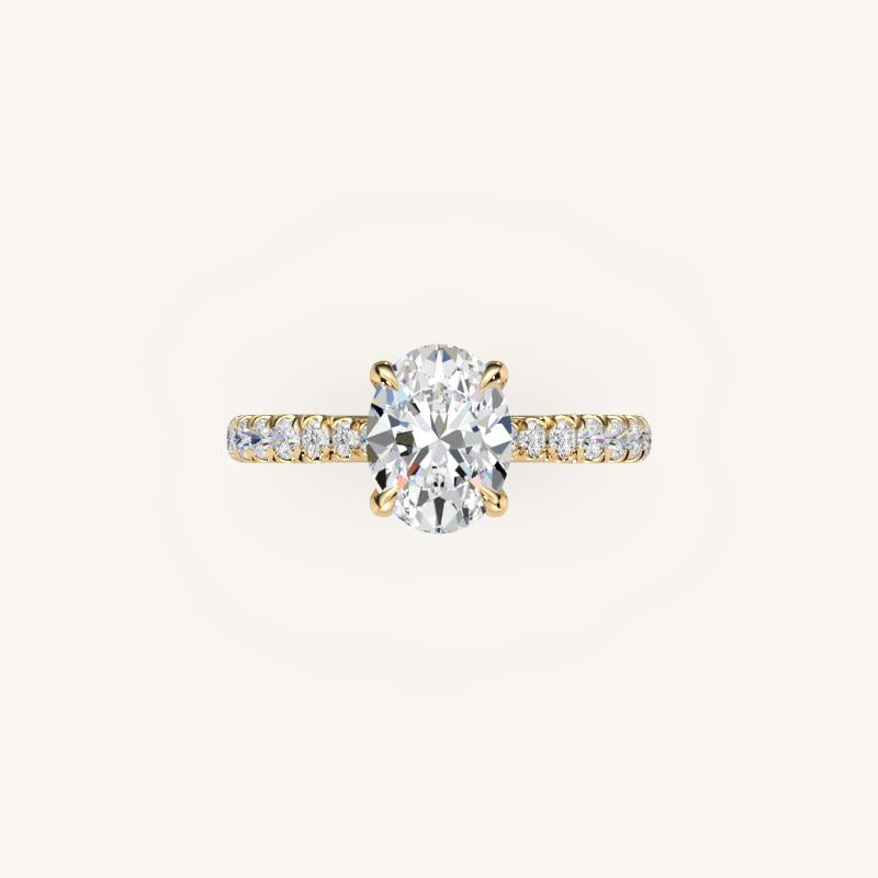 The Solienne – Cathedral Solitaire Hidden Halo Engagement Ring