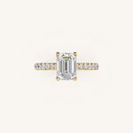 Load image into Gallery viewer, The Solienne – Cathedral Solitaire Hidden Halo Engagement Ring
