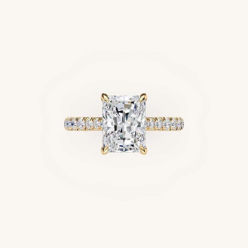 The Solienne – Cathedral Solitaire Hidden Halo Engagement Ring