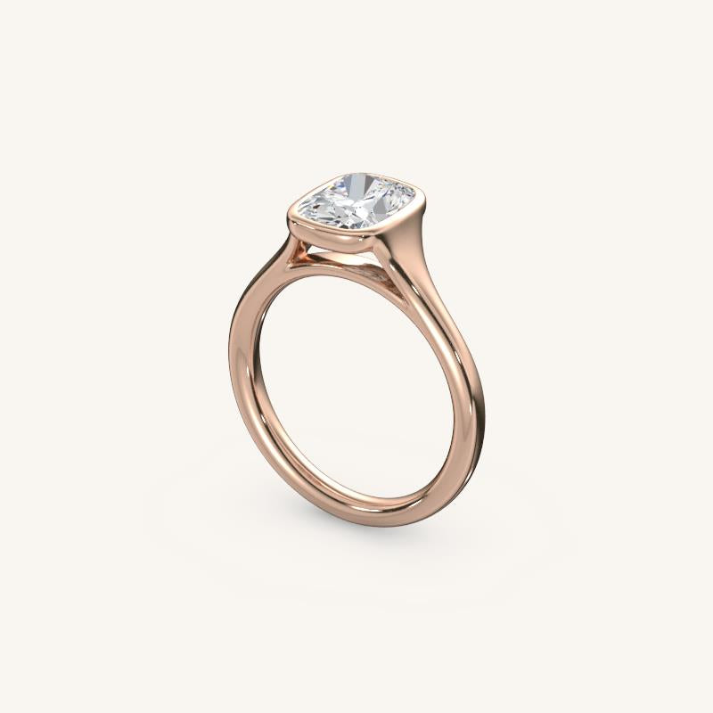 The Lunea – Floating Bezel Solitaire Engagement Ring