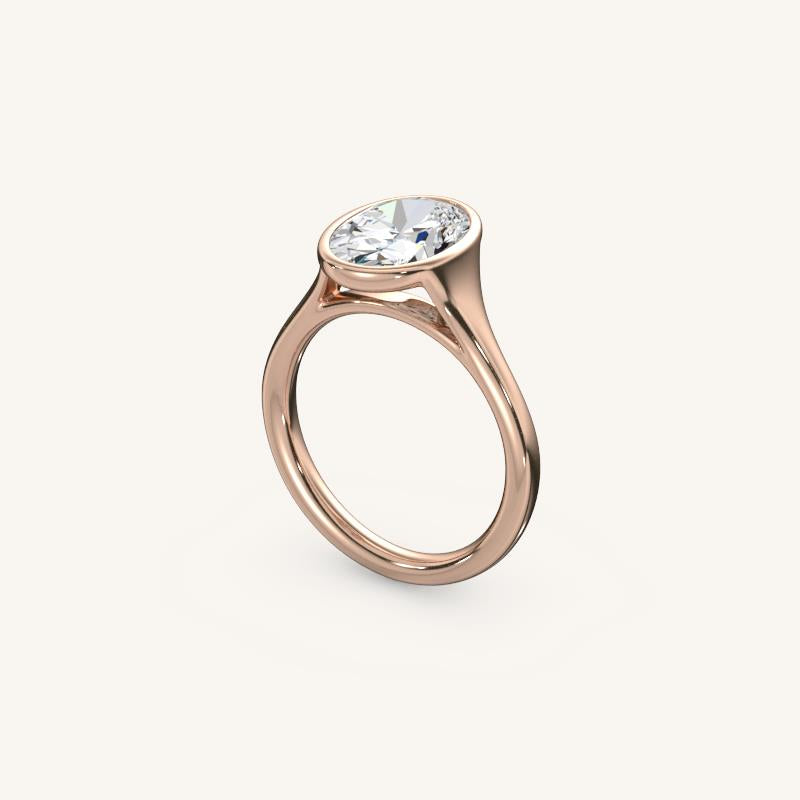 The Lunea – Floating Bezel Solitaire Engagement Ring