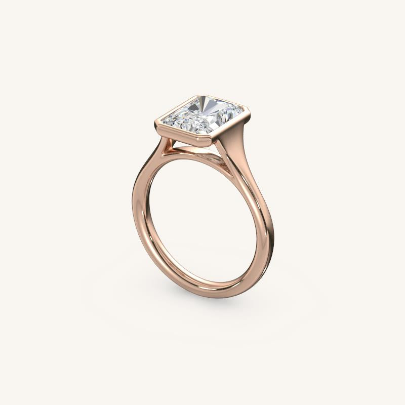 The Lunea – Floating Bezel Solitaire Engagement Ring