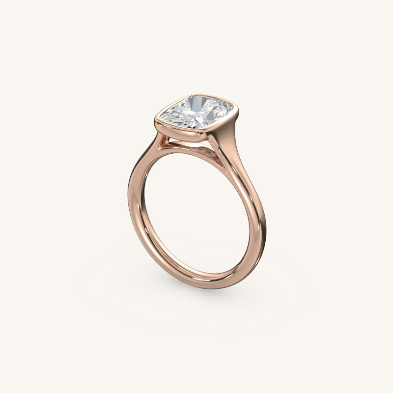 The Lunea – Floating Bezel Solitaire Engagement Ring