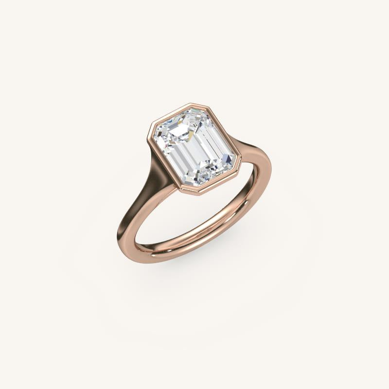 The Lunea – Floating Bezel Solitaire Engagement Ring