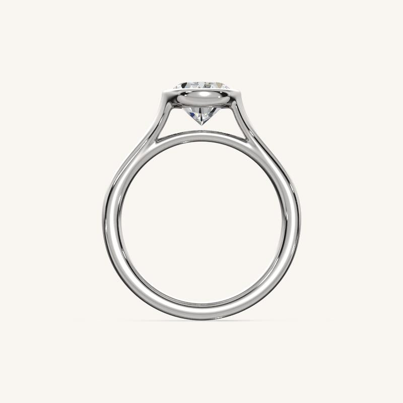 The Lunea – Floating Bezel Solitaire Engagement Ring
