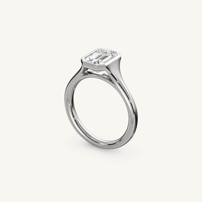 The Lunea – Floating Bezel Solitaire Engagement Ring