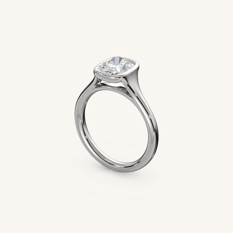 The Lunea – Floating Bezel Solitaire Engagement Ring