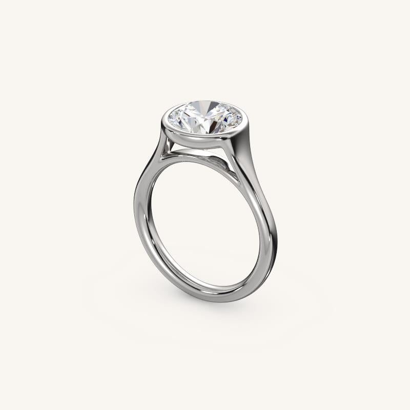 The Lunea – Floating Bezel Solitaire Engagement Ring