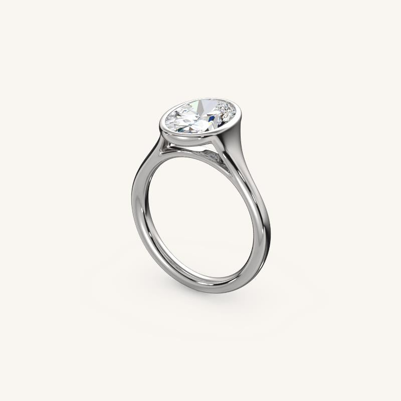 The Lunea – Floating Bezel Solitaire Engagement Ring