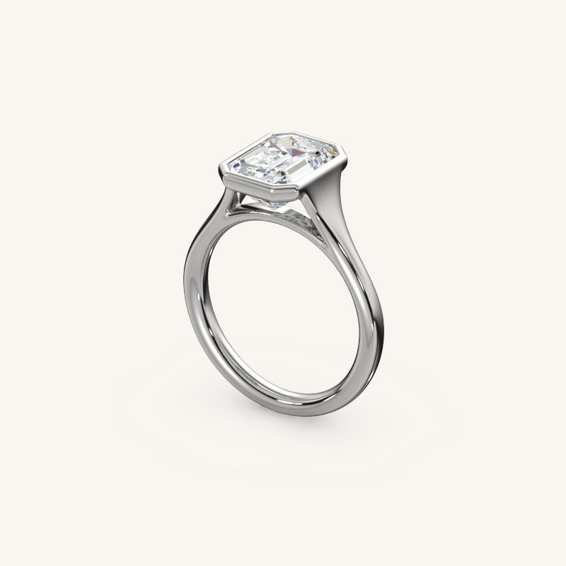 The Lunea – Floating Bezel Solitaire Engagement Ring