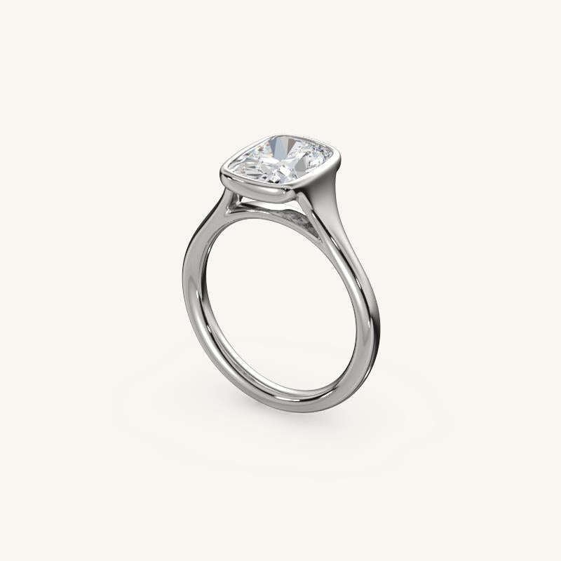The Lunea – Floating Bezel Solitaire Engagement Ring