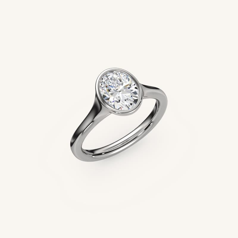 The Lunea – Floating Bezel Solitaire Engagement Ring