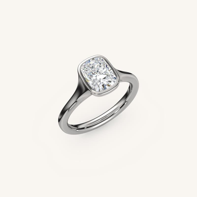 The Lunea – Floating Bezel Solitaire Engagement Ring