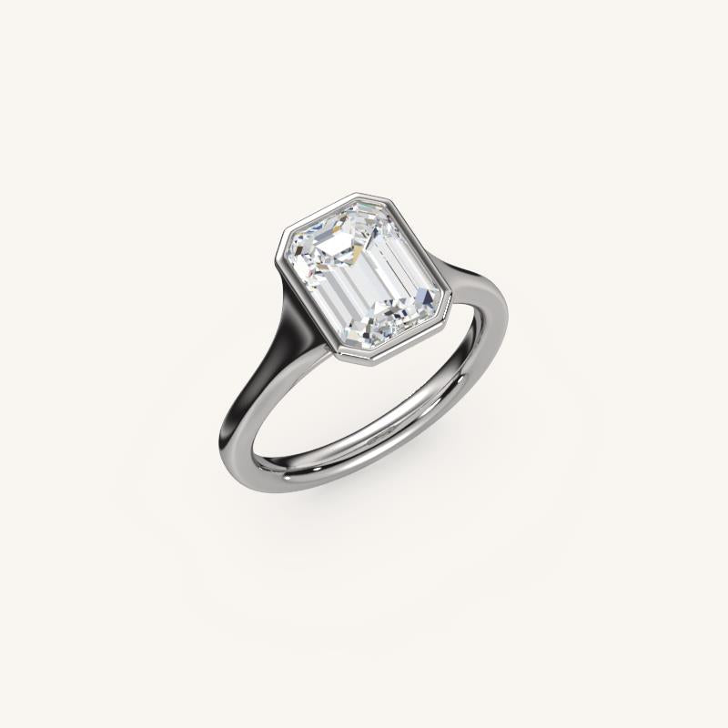 The Lunea – Floating Bezel Solitaire Engagement Ring