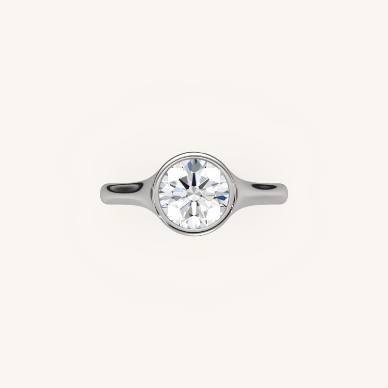 The Lunea – Floating Bezel Solitaire Engagement Ring