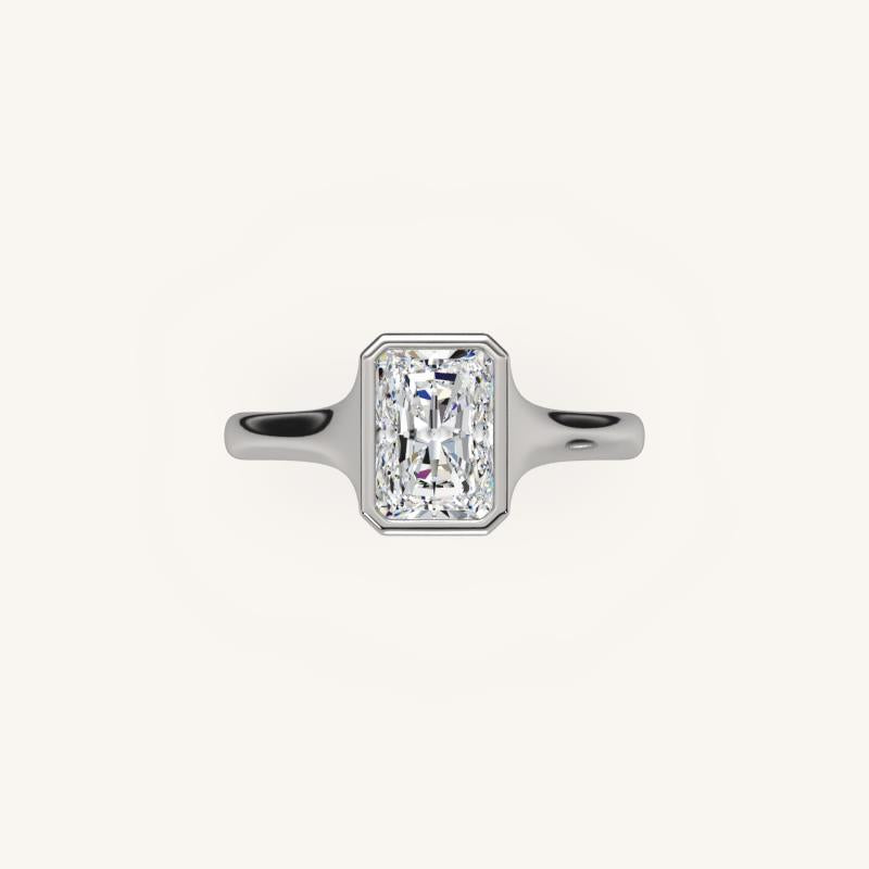 The Lunea – Floating Bezel Solitaire Engagement Ring