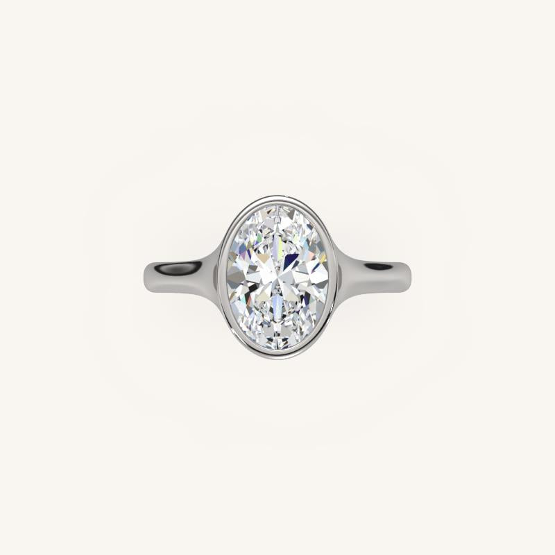 The Lunea – Floating Bezel Solitaire Engagement Ring